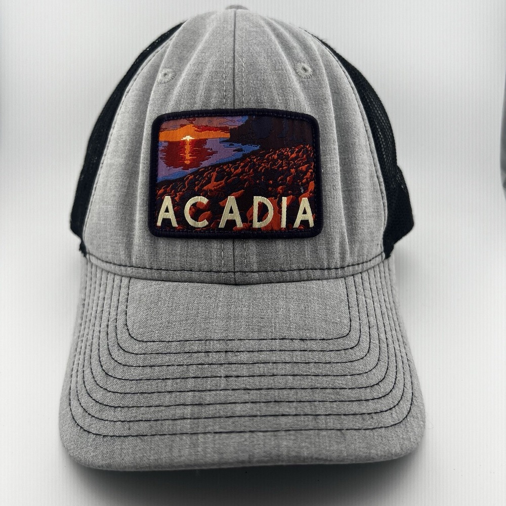 Acadia National Park Trucker Hat Gray Black Mesh Snapback Park Hats 2016